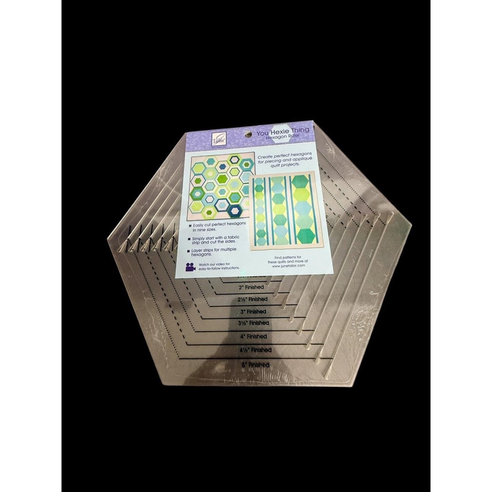 NEW June Tailor You Hexie Thing Hexagon Ruler JT-782 1 1/2"-6" Finished Size